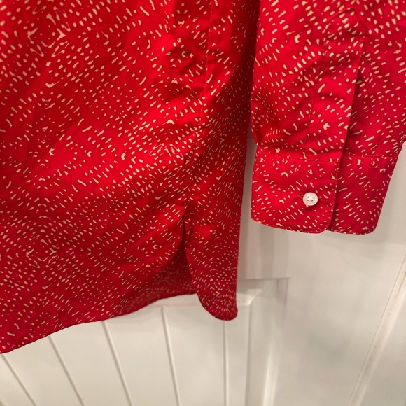 Lauren Ralph Lauren Red and Tan Patterned Tunic Blouse L - Picture 3 of 6